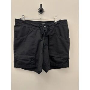 Prana Women's XS Shorts Black Cotton Zip Pickets Tie